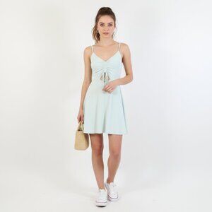 *Garage Mint Front Tie Mini Dress